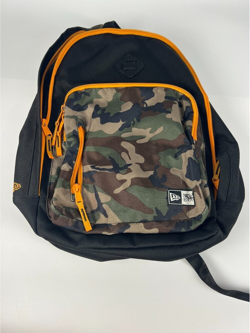 New Era Black/Camo/Orange Backpack -Used